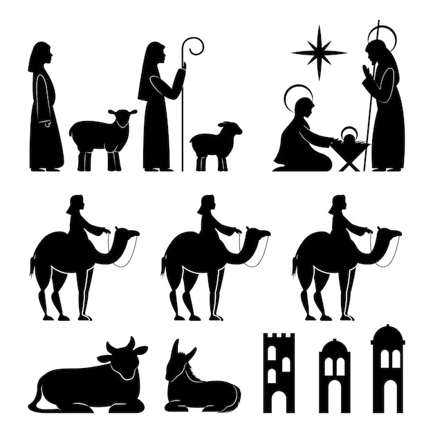 Traditioneller Zeichensatz der Krippe