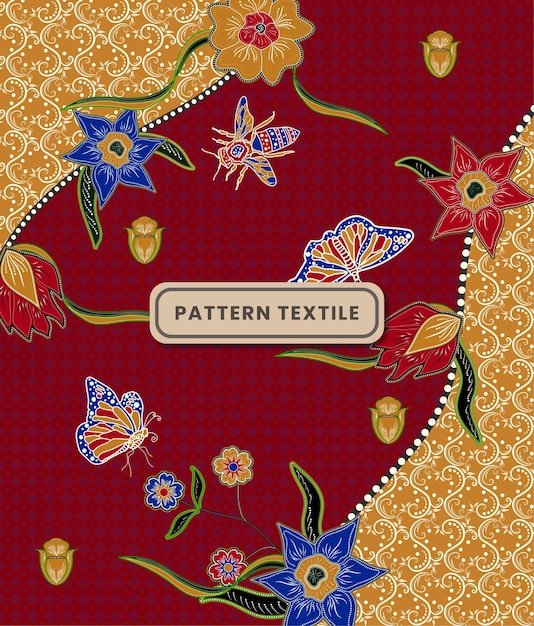 Traditionelles asiatisches batikmuster im vintage-stil textilmotiv