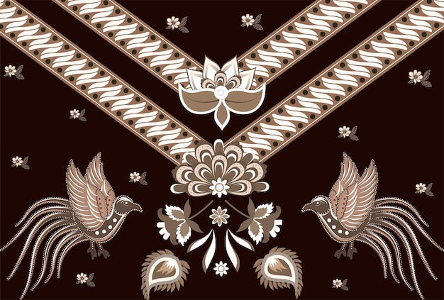 Traditionelles batikmuster aus indonesien vector illustration.