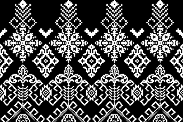 Traditionelles Ikat und ethnisches nahtloses Muster mit geometrischem Stammes- Hintergrund