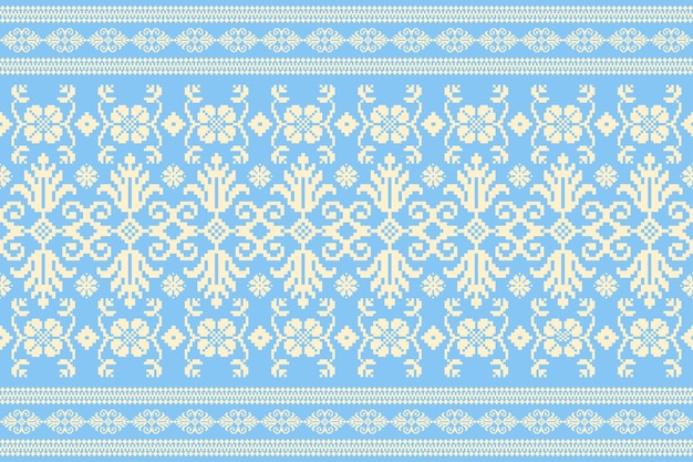 Traditionelles ikat und ethnisches nahtloses muster mit geometrischem stammes- hintergrund