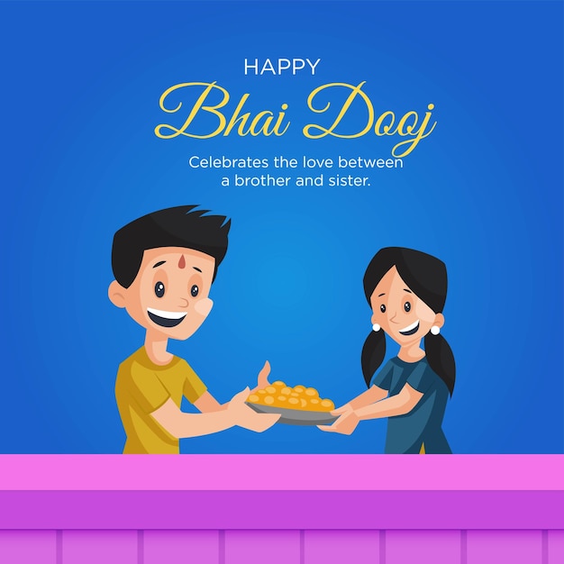 Traditionelles indisches festival happy bhai dooj banner-design-vorlage