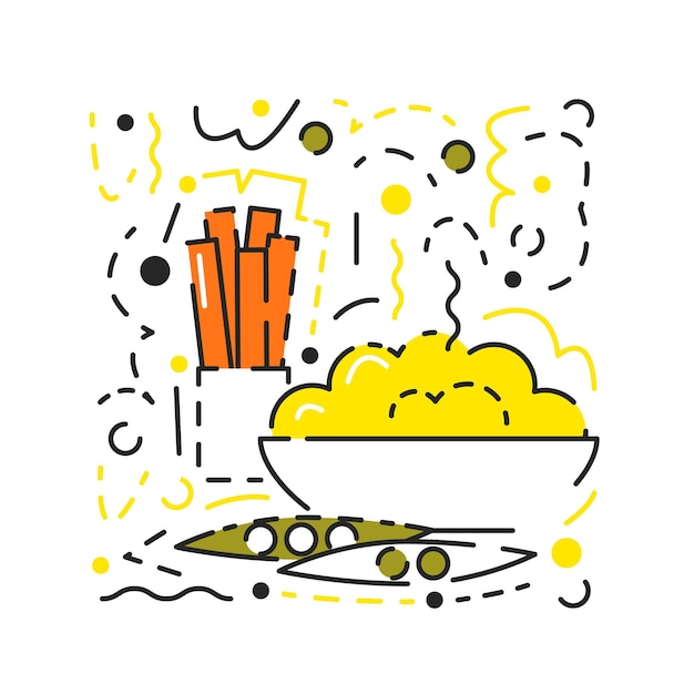 Traditionelles Thanksgiving-Essen-Icon Grafisches Element Konzeptdesign mit gebratenen Süßkartoffeln