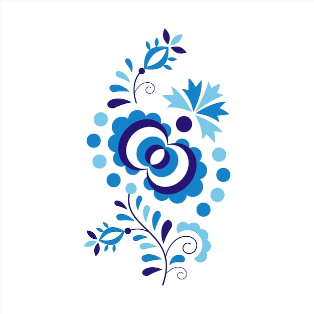 Traditionelles volk ornament und muster isoliert auf weißem hintergrund blumen stickerei symbol vektor-illustration