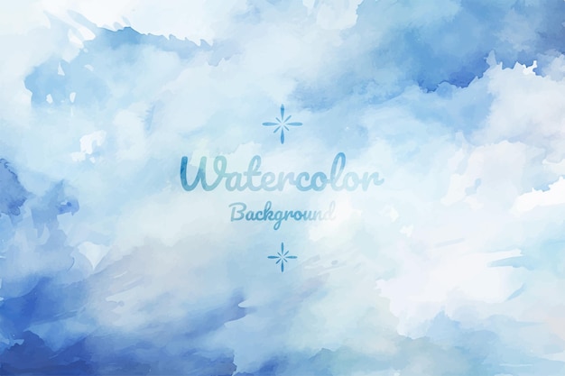 Träumerischer blauer Aquarell-Hintergrund an einer weißen Wand