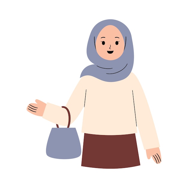 Tragende tasche der muslimischen frau