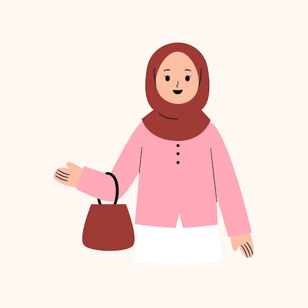 Tragende tasche der muslimischen frau