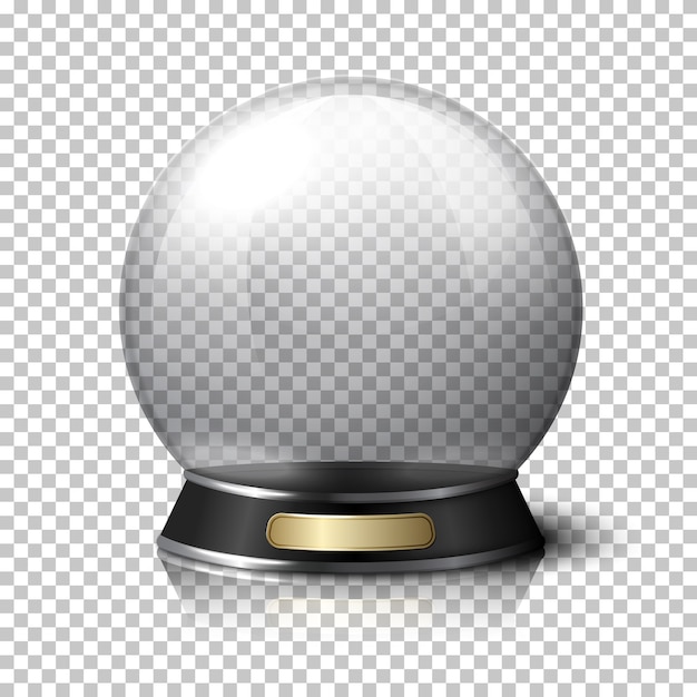 Transparente realistische kristallkugel für wahrsager.