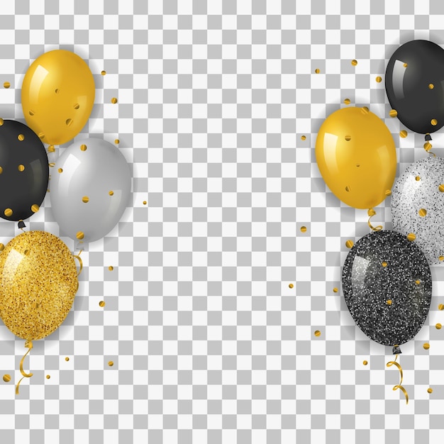 Transparenter Hintergrund mit Heliumballons