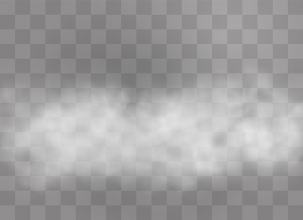 Transparenter Spezialeffekt fällt durch Nebel oder Rauch auf. Weiße Wolke, Nebel oder Smog.