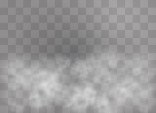 Transparenter Spezialeffekt fällt durch Nebel oder Rauch auf. Weiße Wolke, Nebel oder Smog.