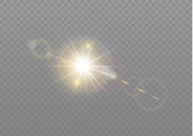 transparentes Sonnenlicht Speziallinsen-Flare-Lichteffekt.