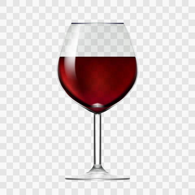 Transparentes Weinglas mit Rotwein