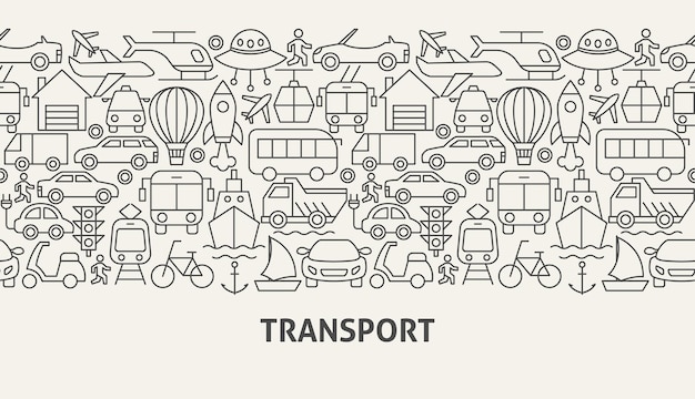 Vektor transport-banner-konzept. vektor-illustration des umrissdesigns.