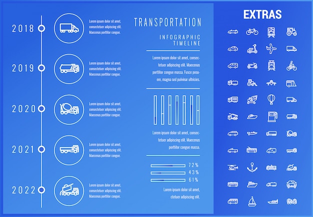 Transport infographik vorlage und elemente