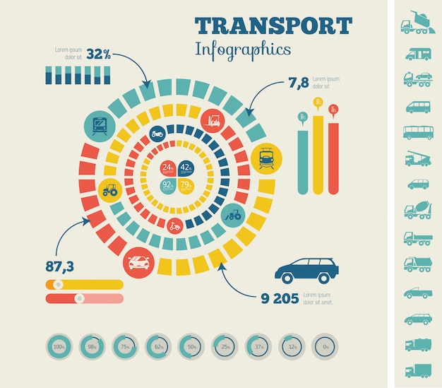 Transport infographik vorlage.