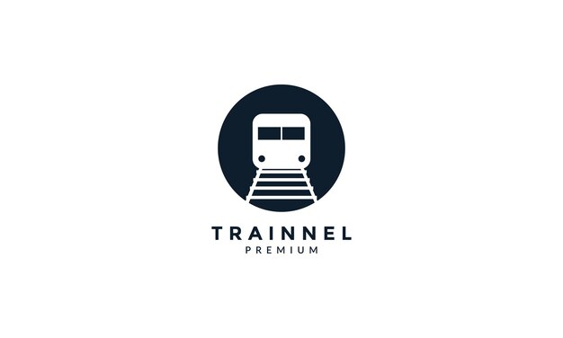 Transport-Silhouette-Zug auf Tunnel-Logo-Vektor-Symbol-Illustration