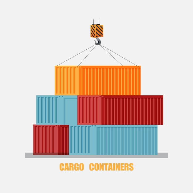 Transport und Logistik der Containerfrachtschiffillustration