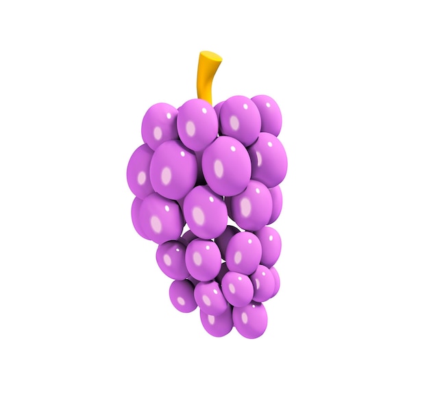 Traubenschacht lila Fruchtvektor 3D-Symbol