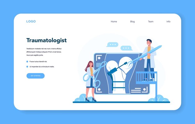 Traumatologe Web-Banner oder Landing Page