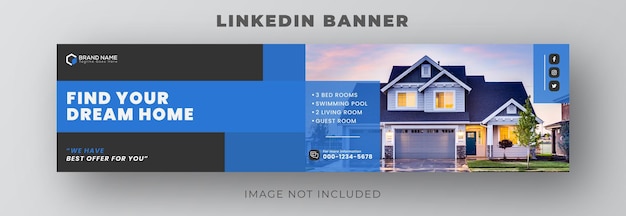 Vektor traumhaus moderne immobilienanzeige social media linkedin web banner ad design