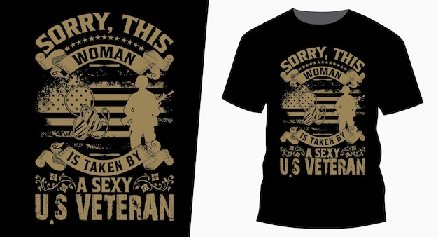 Traurig dieser Veterantagest-shirt Entwurf der Frauentypografie Vintager