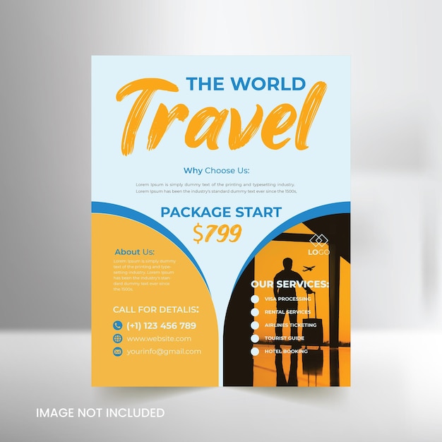 Travel business flyer und faltblatt-banner-design modernes reiseflyer-design