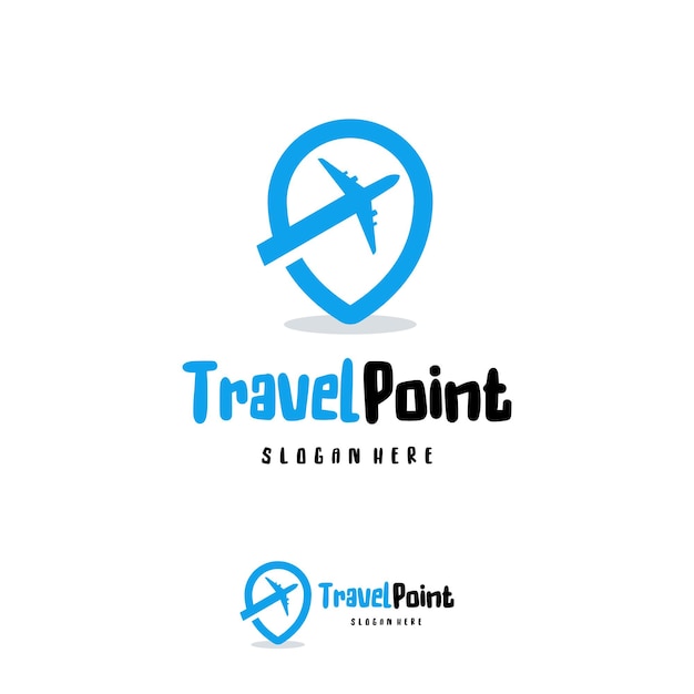 Travel point logo entwirft konzeptvektor, symbol für das logo des reiseziels, symbol