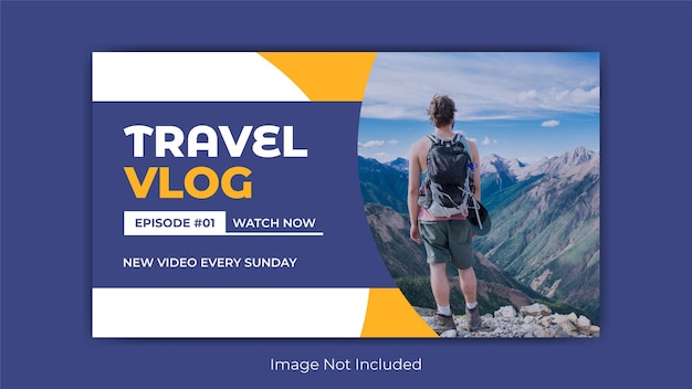 Travel vlog youtube-video-thumbnail-vorlage