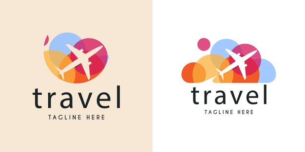 Traver flugzeug logo illustration vorlagendesign