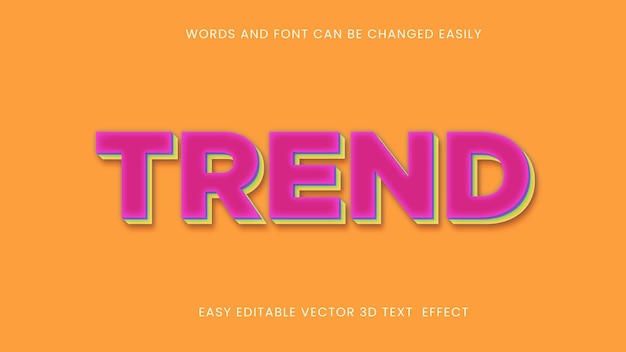 Vektor trend 3d bearbeitbares texteffektdesign