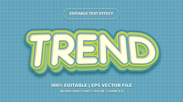Trend-Vektortext-Effekt bearbeitbarer Cartoon- und Comic-Text-Stil