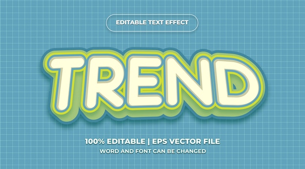 Vektor trend-vektortext-effekt bearbeitbarer cartoon- und comic-text-stil