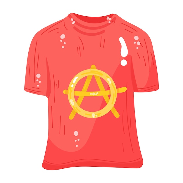 Trendige flache Aufkleber-Ikone eines anarchistischen Hemdes