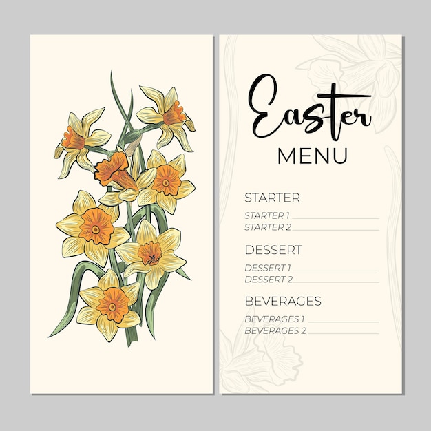 Trendige florale ostervorlagen gut für poster, karten, einladungen, flyer, cover, banner, plakate, broschüren und andere grafikdesigns