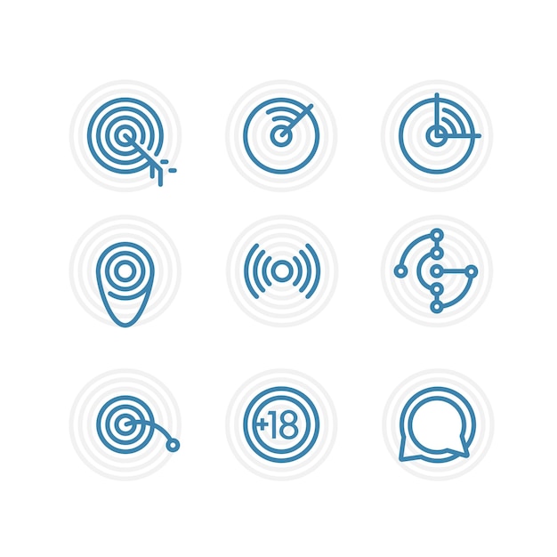 Trendige kreis-icon-set design-elemente