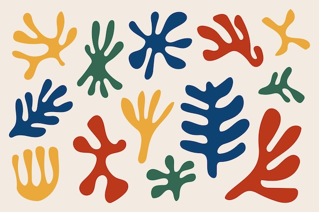 Trendige, nahtlose Muster, abstrakte organische Formen, inspiriert von Matisse