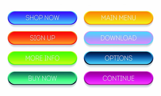 Trendige vektorknöpfe für webdesign. vektorsymbole