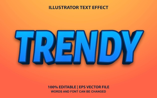 Trendiger bearbeitbarer texteffekt-stilvektor