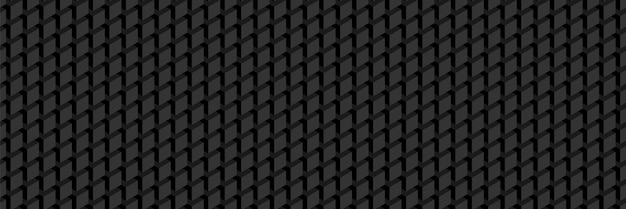 Trendiger geometrischer dunkler Widescreen-Hintergrund im isometrischen Stil. Wand aus Würfeln. Nahtlose Option.