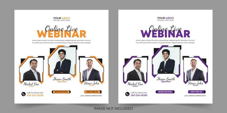 Trendiges Live-Webinar für digitales Marketing in sozialen Medien nach dem Suqire-Banner-Design.