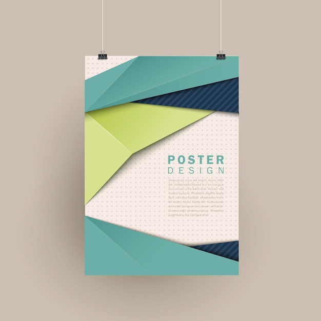 Vektor trendiges posterdesign im origami-stil