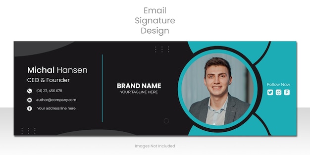 Trendiges und einzigartiges e-mail-signatur- oder e-mail-fußzeilen-design