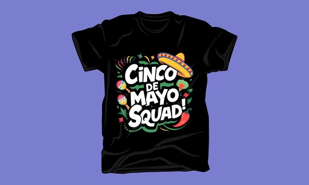 Vektor trendy cinco de mayo tag typograqphy grafisches t-shirt-design