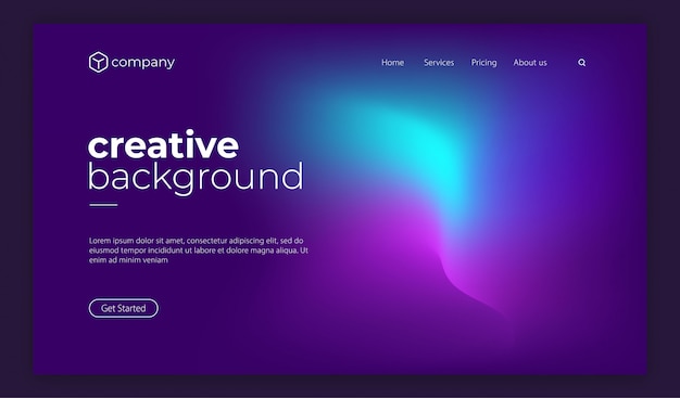 Trendy Colourful Fluid Gradient Shape Landing Page