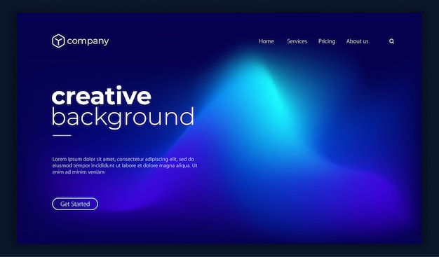 Trendy Colourful Fluid Gradient Shape Landing Page