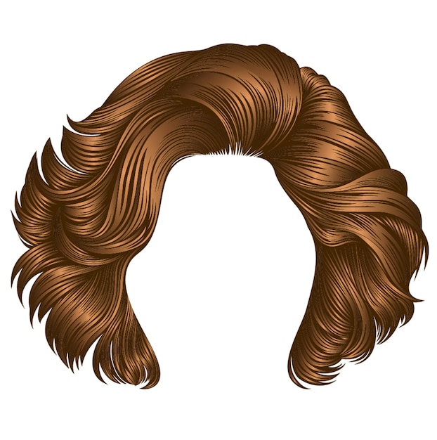 trendy Frau kurze Haare Rote Farben Fringe Mode Schönheit stylrealistische 3D