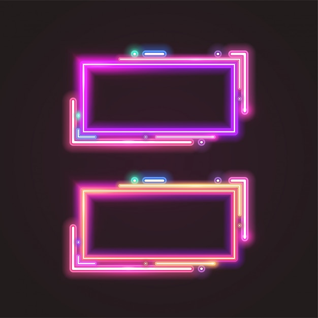 Trendy Neon Banner Design.