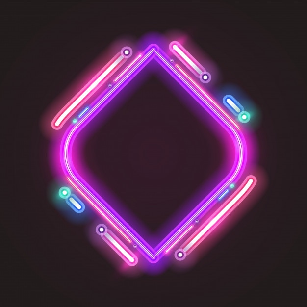Trendy Neon Banner Design.