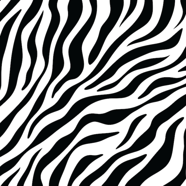 Trendy Zebra Hautmuster Hintergrundvektor Schwarze und weiße Linie Welle Abstract Hintergrund